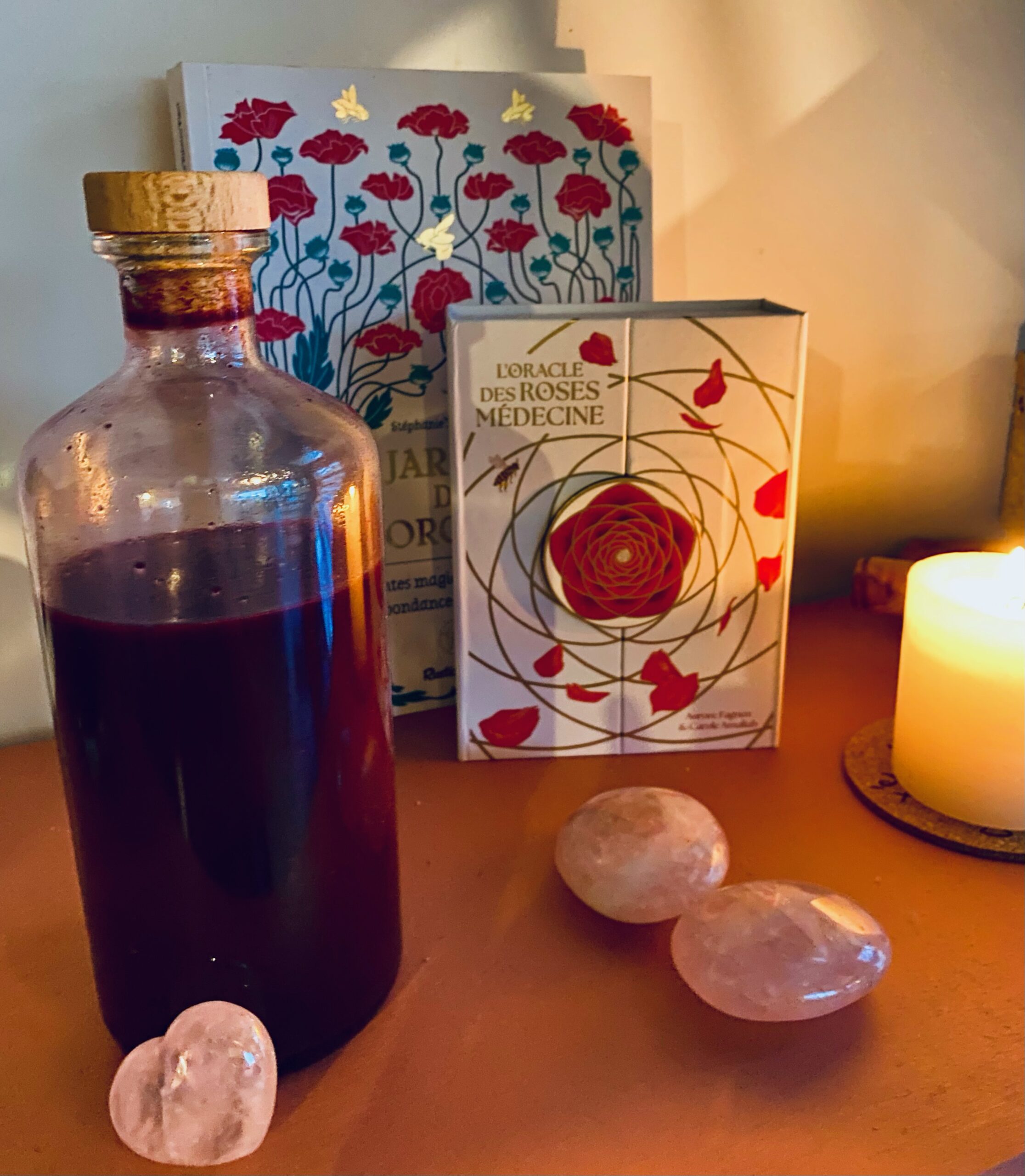 Quartz rose et ambiance de soin autour du massage intuitif à Elliant